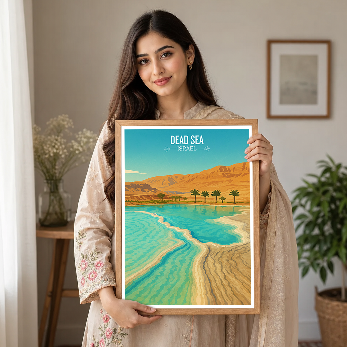 Dead Sea - Israel - Travel Art Wall Deco Poster - Art Print - Travel Art Poster