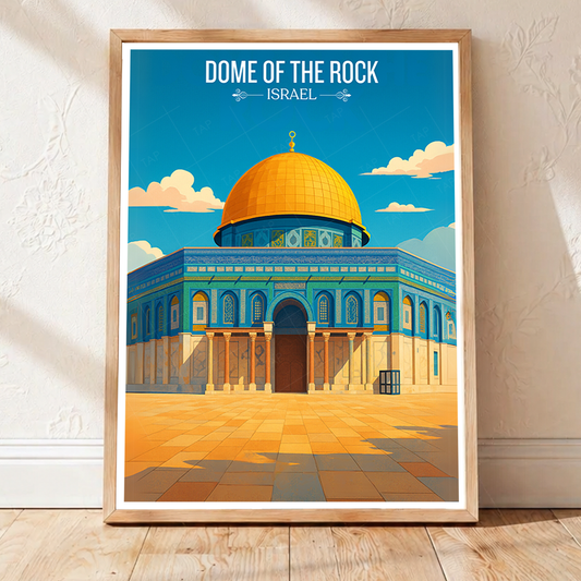Dome of the Rock - Israel - Travel Art Wall Deco Poster - Art Print - Travel Art Poster