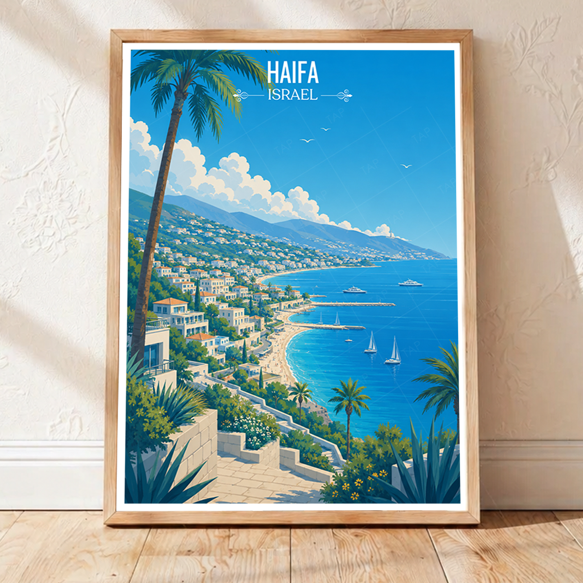 Haifa - Israel - Travel Art Wall Deco Poster - Art Print - Travel Art Poster