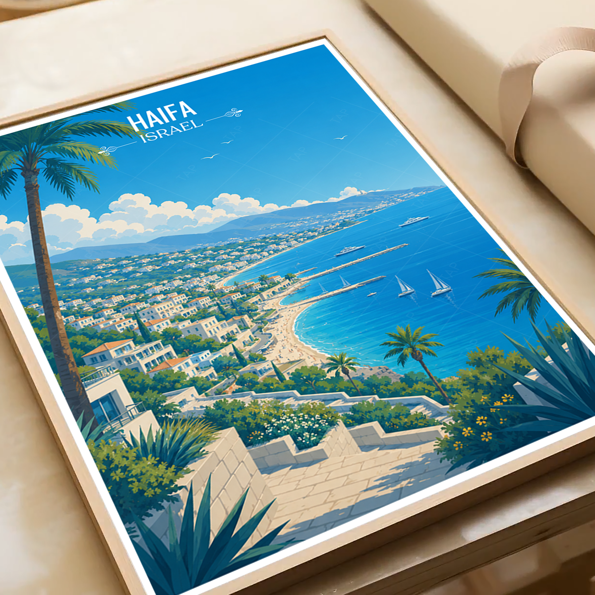 Haifa - Israel - Travel Art Wall Deco Poster - Art Print - Travel Art Poster