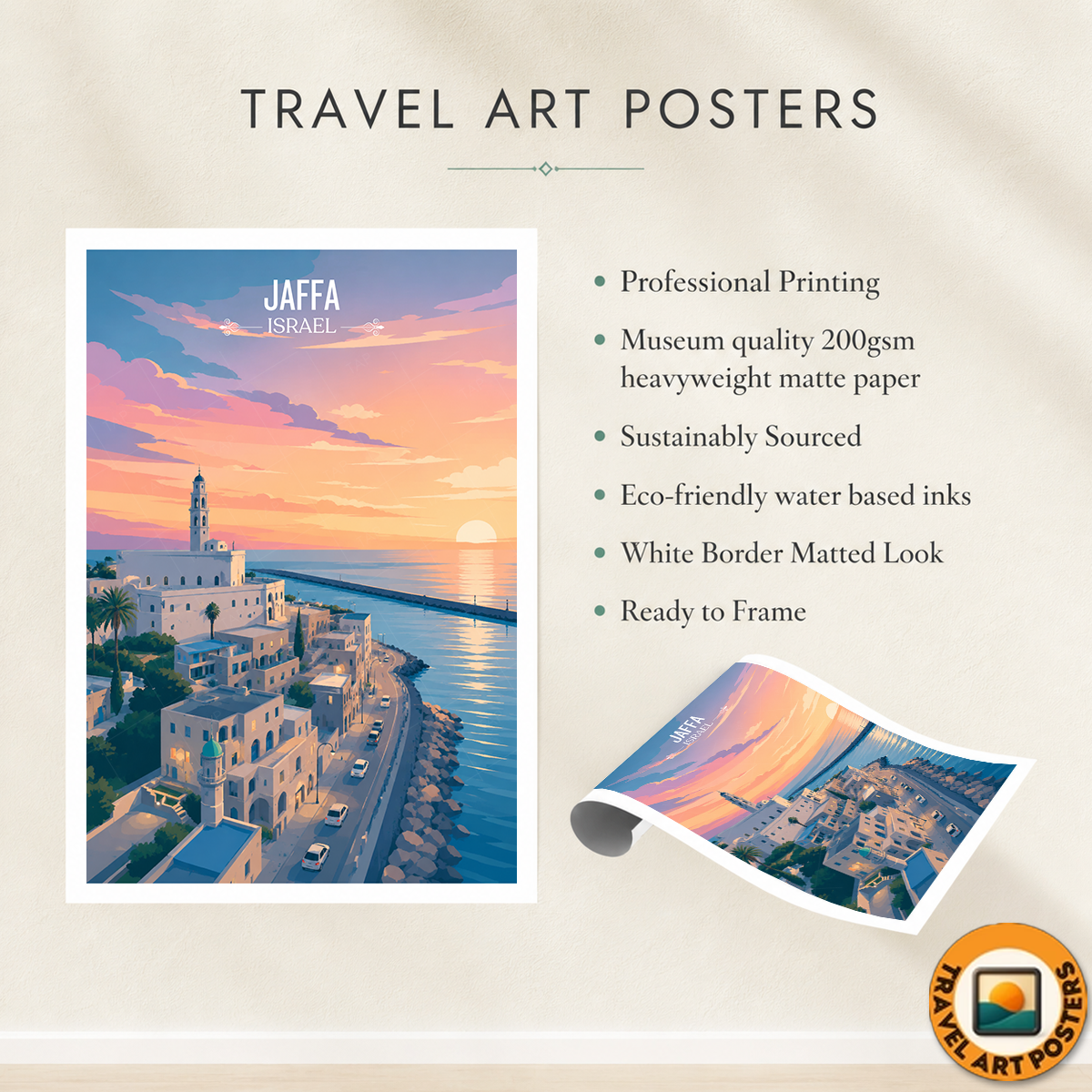 Jaffa - Israel - Travel Art Wall Deco Poster - Art Print - Travel Art Poster
