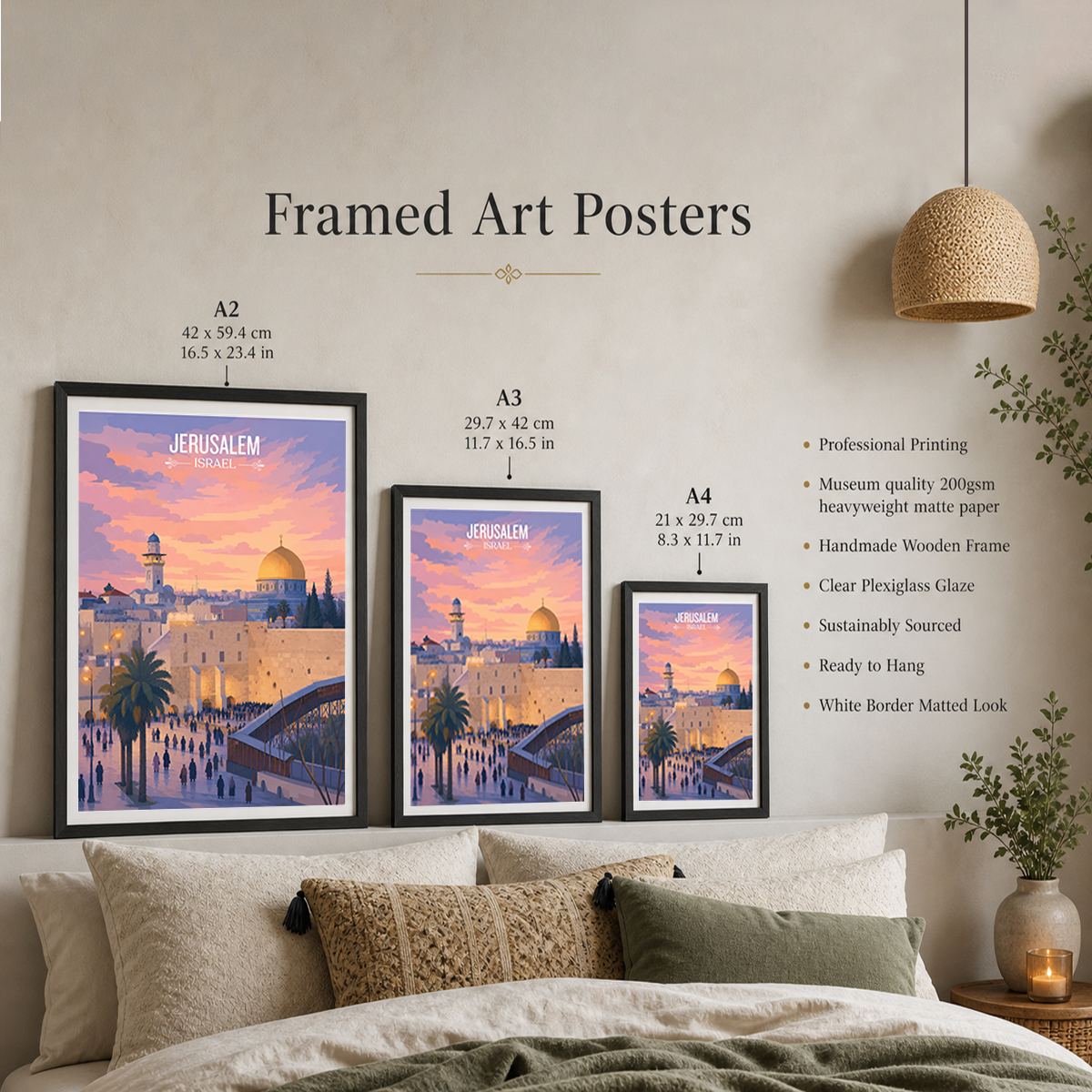 Jerusalem - Israel - Travel Art Wall Deco Poster - Art Print - Travel Art Poster