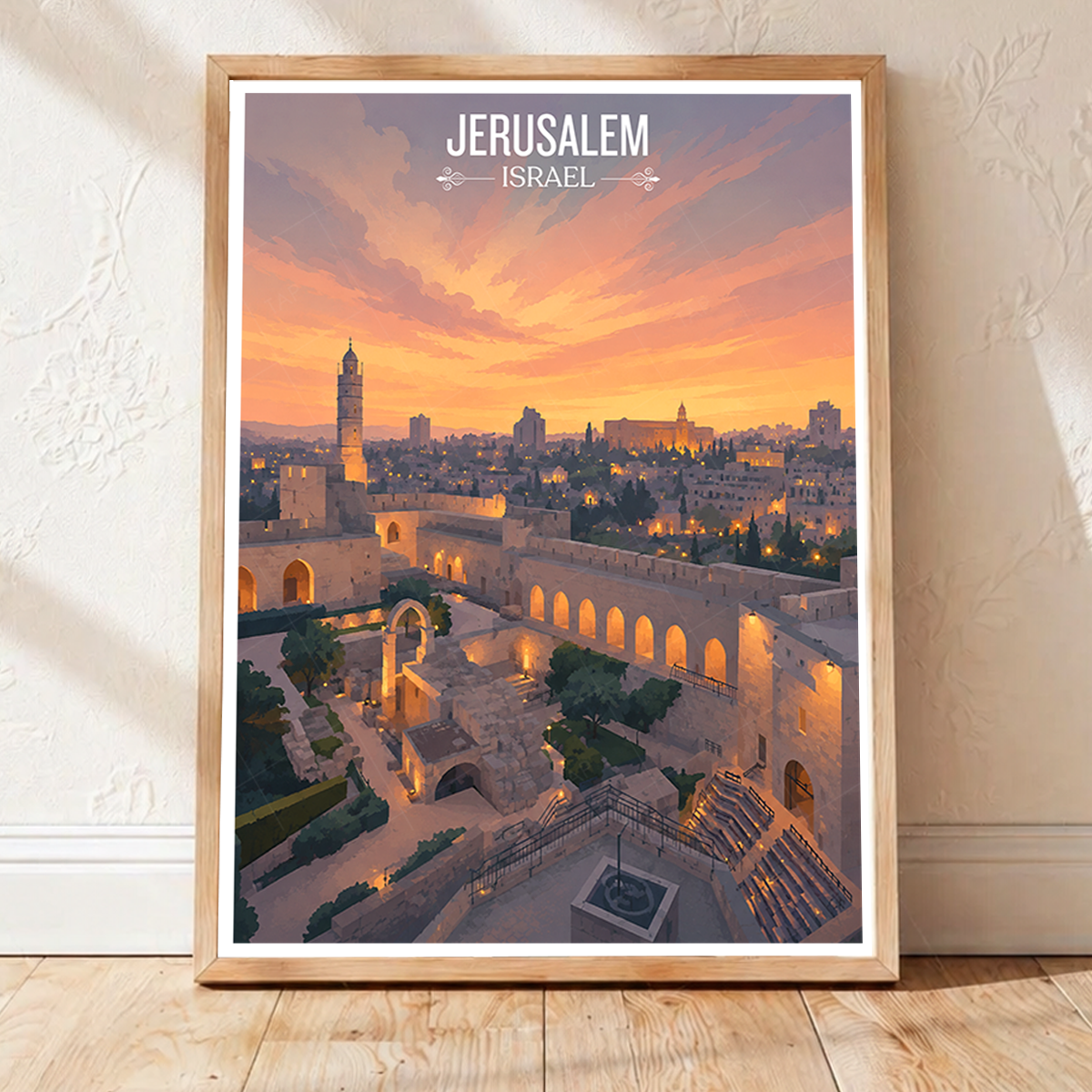 Yerushalayim - Israel - Travel Art Wall Deco Poster - Art Print - Travel Art Poster