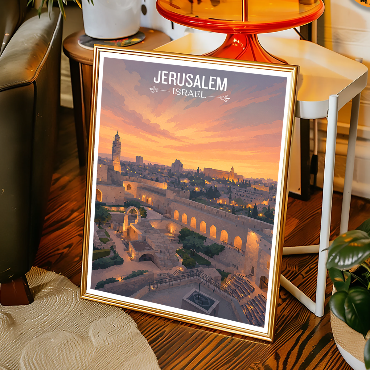 Yerushalayim - Israel - Travel Art Wall Deco Poster - Art Print - Travel Art Poster