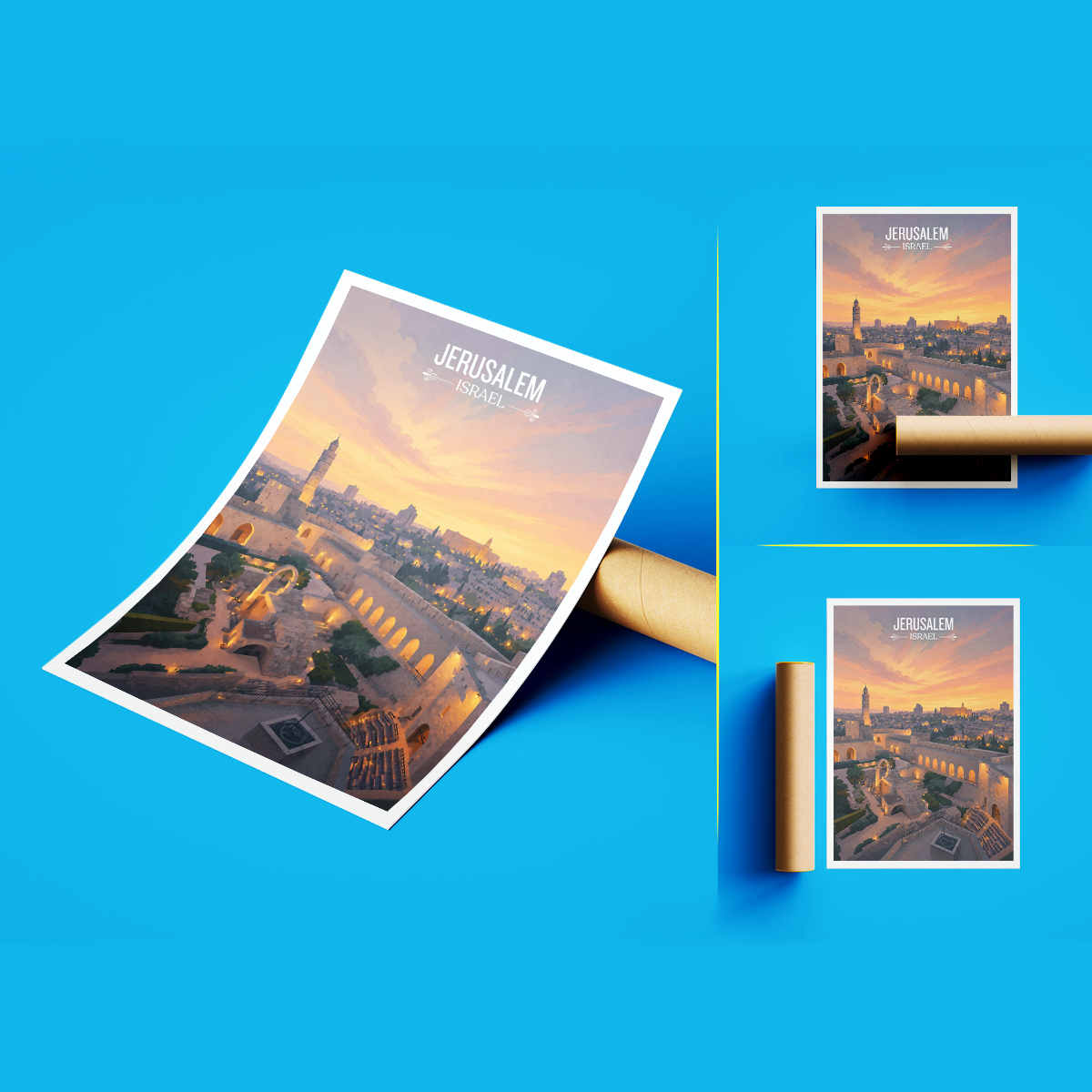 Yerushalayim - Israel - Travel Art Wall Deco Poster - Art Print - Travel Art Poster