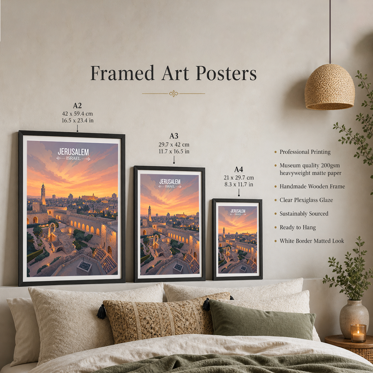 Yerushalayim - Israel - Travel Art Wall Deco Poster - Art Print - Travel Art Poster