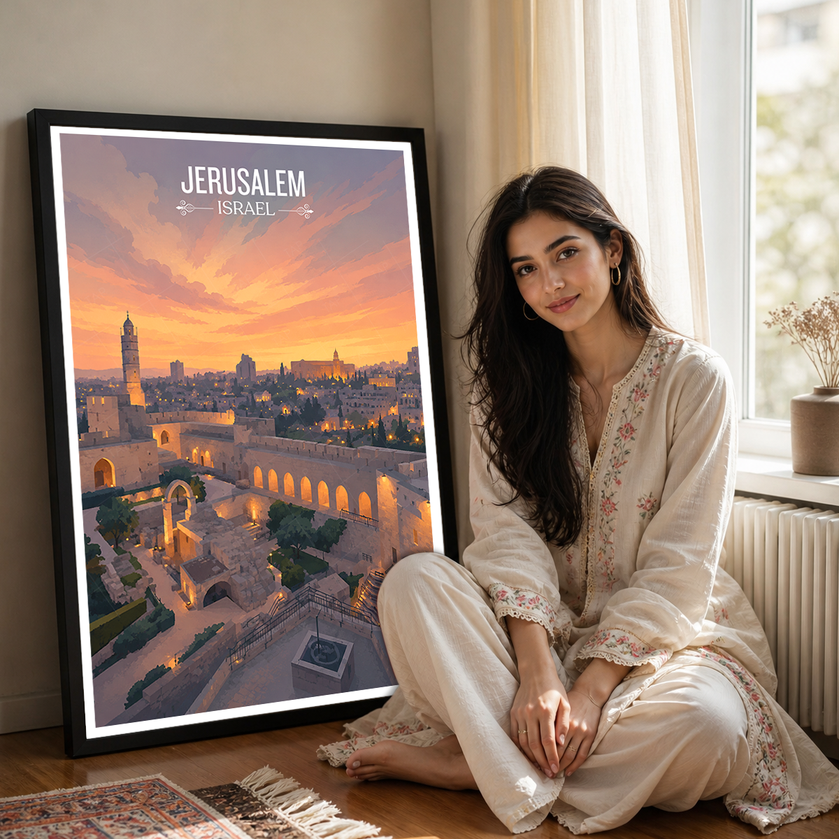 Yerushalayim - Israel - Travel Art Wall Deco Poster - Art Print - Travel Art Poster