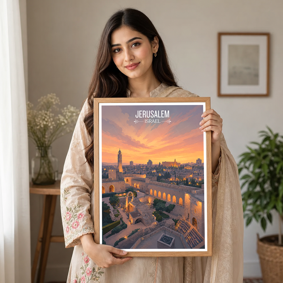 Yerushalayim - Israel - Travel Art Wall Deco Poster - Art Print - Travel Art Poster