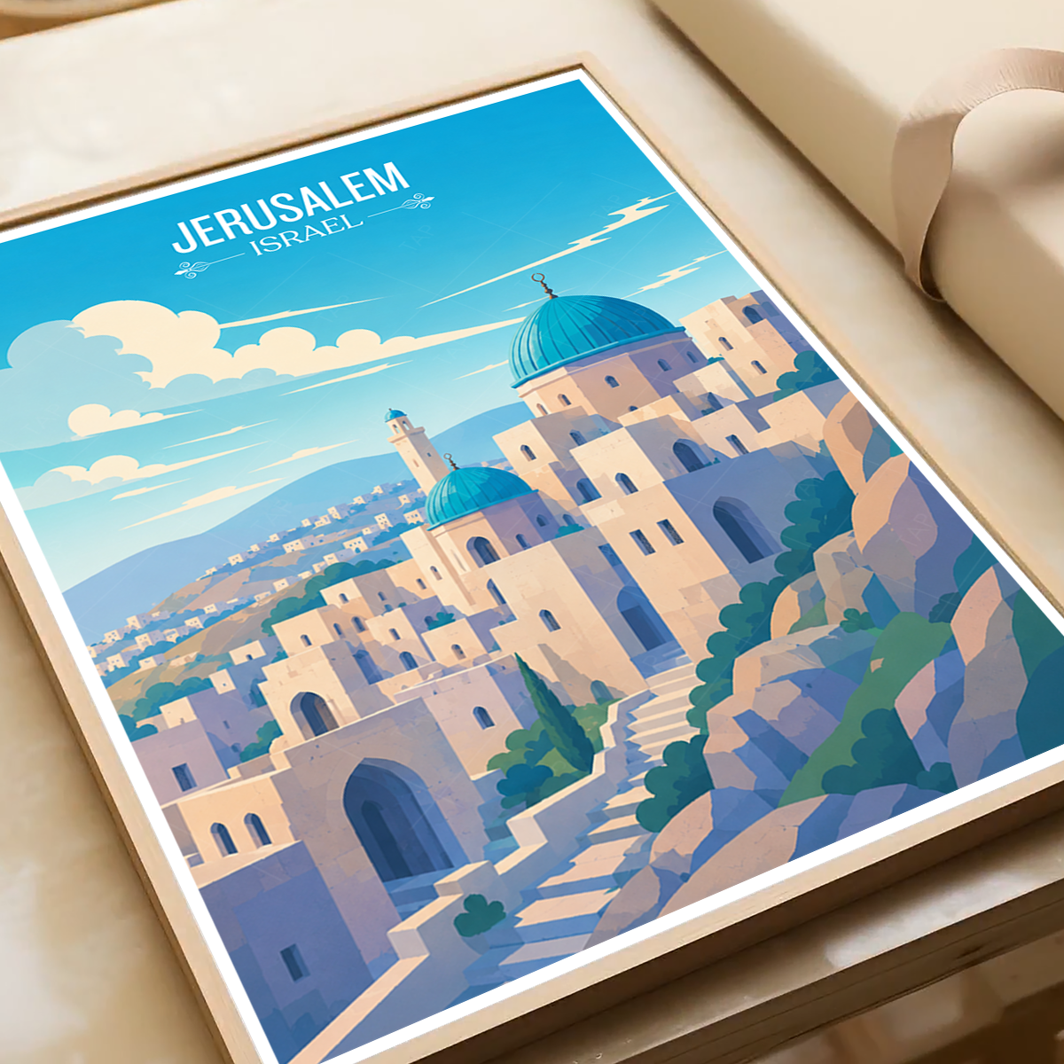 City of David - Israel - Travel Art Wall Deco Poster - Art Print - Travel Art Poster