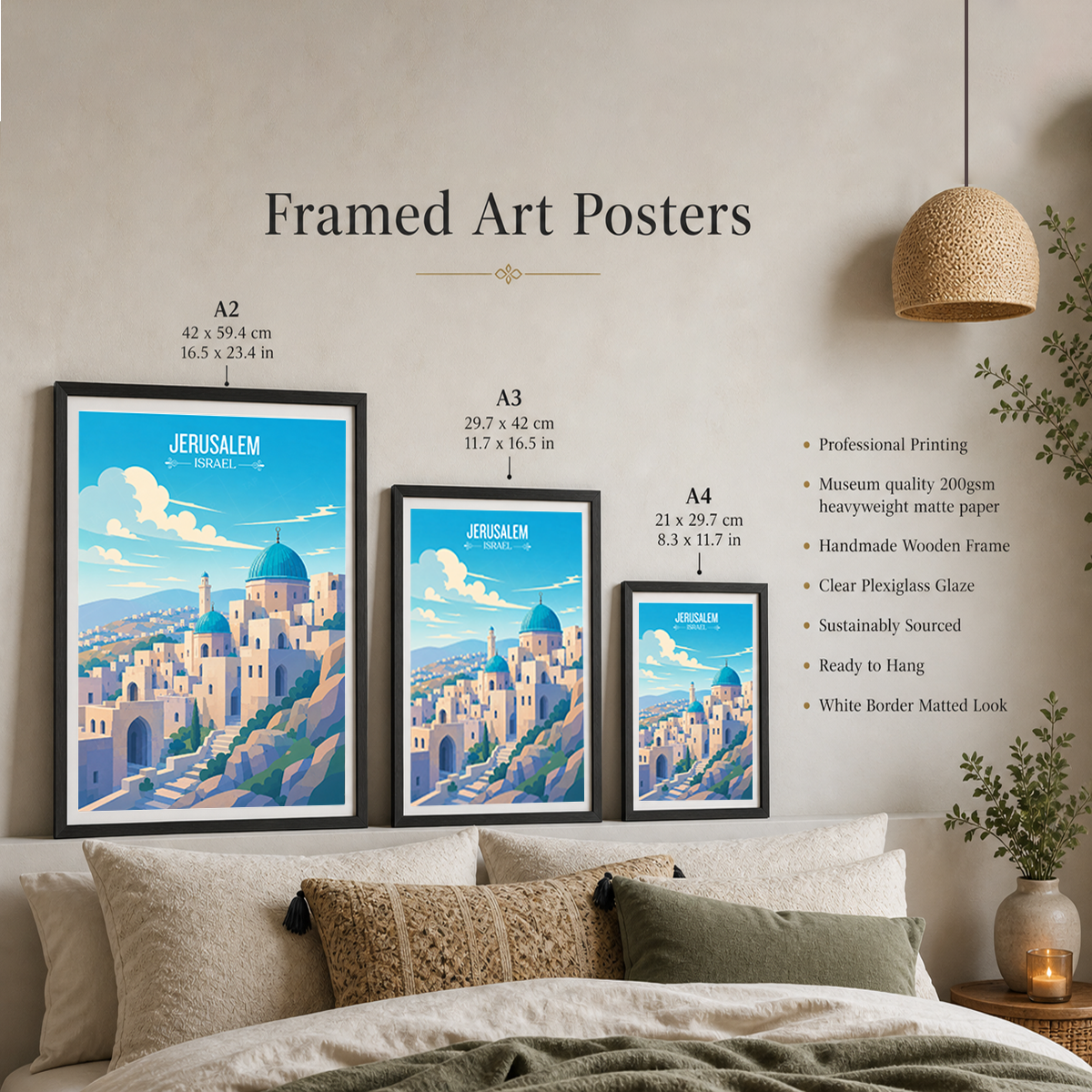 City of David - Israel - Travel Art Wall Deco Poster - Art Print - Travel Art Poster