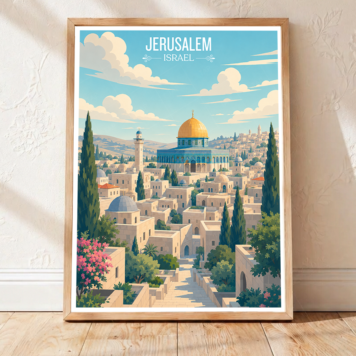 Ir Ha-Kodesh - Israel - Travel Art Wall Deco Poster - Art Print - Travel Art Poster