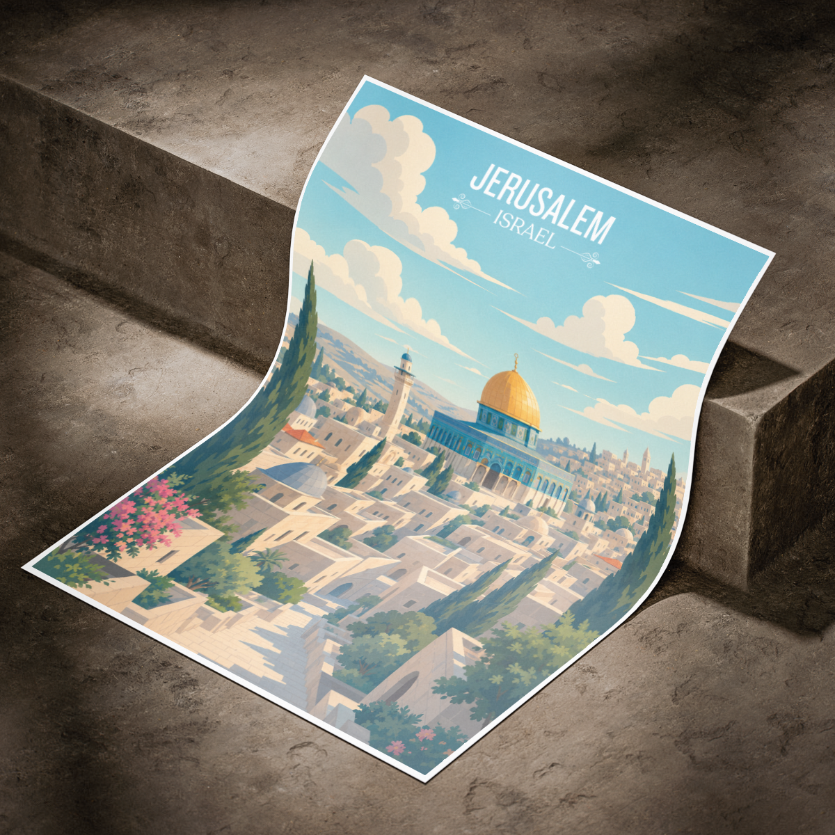 Ir Ha-Kodesh - Israel - Travel Art Wall Deco Poster - Art Print - Travel Art Poster