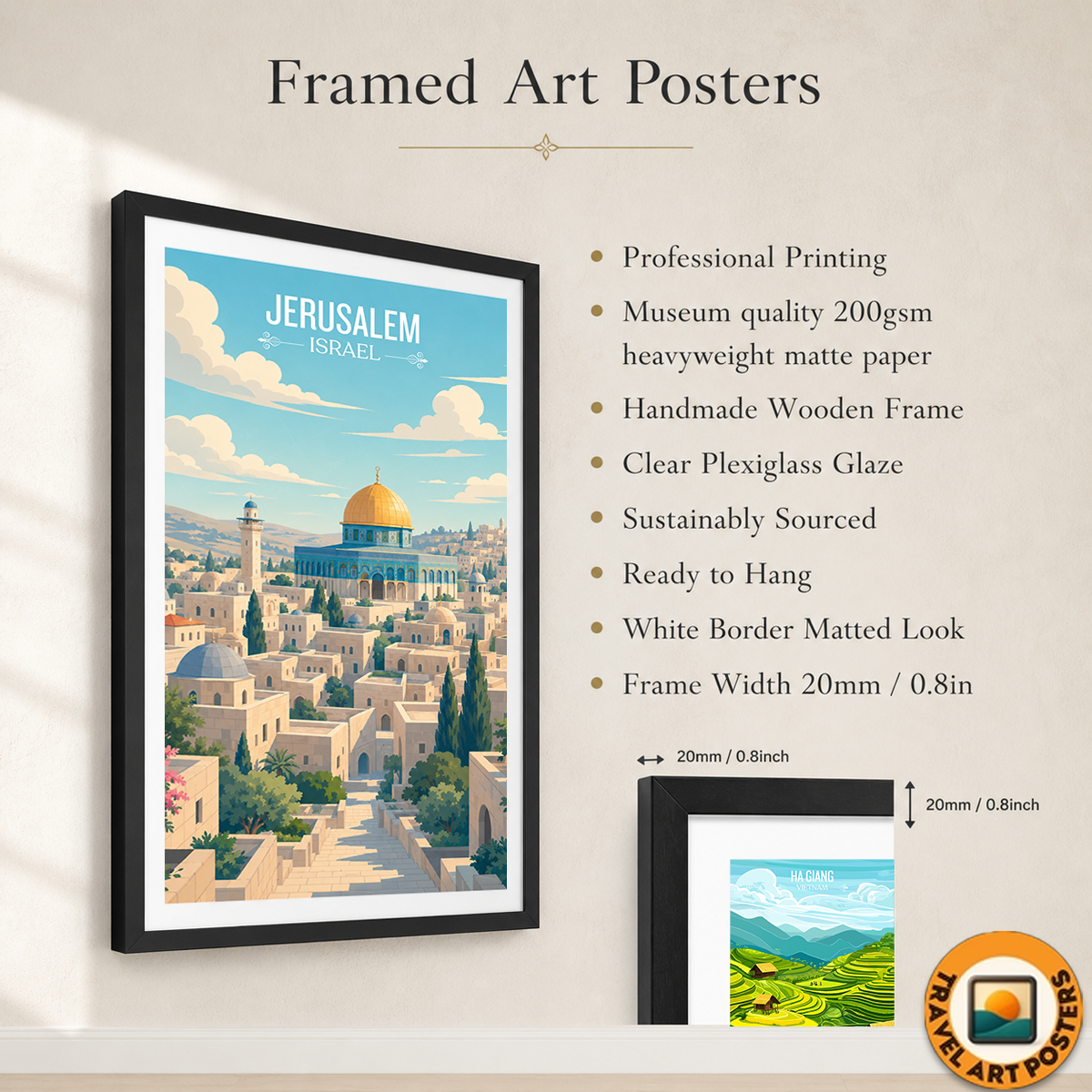 Ir Ha-Kodesh - Israel - Travel Art Wall Deco Poster - Art Print - Travel Art Poster