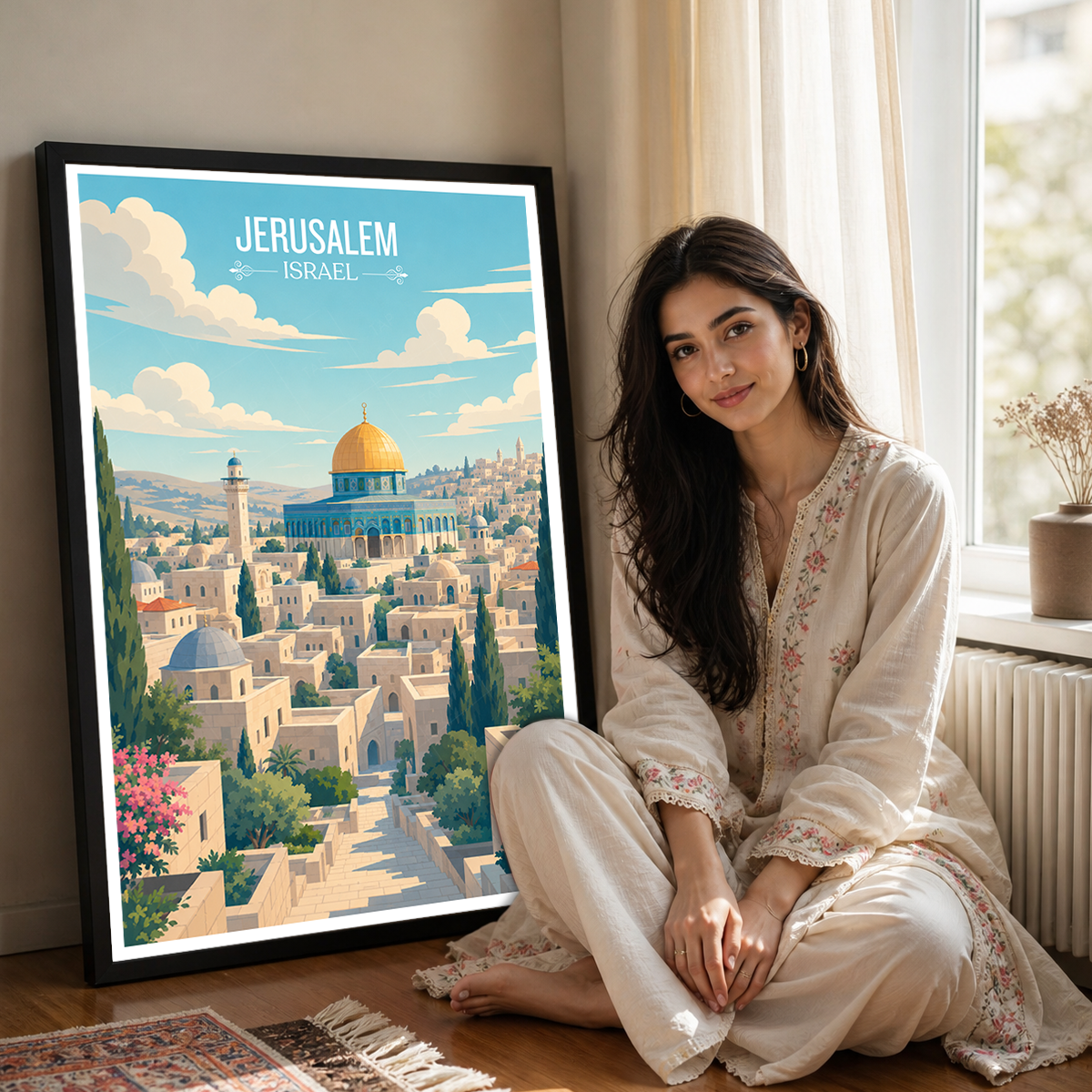 Ir Ha-Kodesh - Israel - Travel Art Wall Deco Poster - Art Print - Travel Art Poster