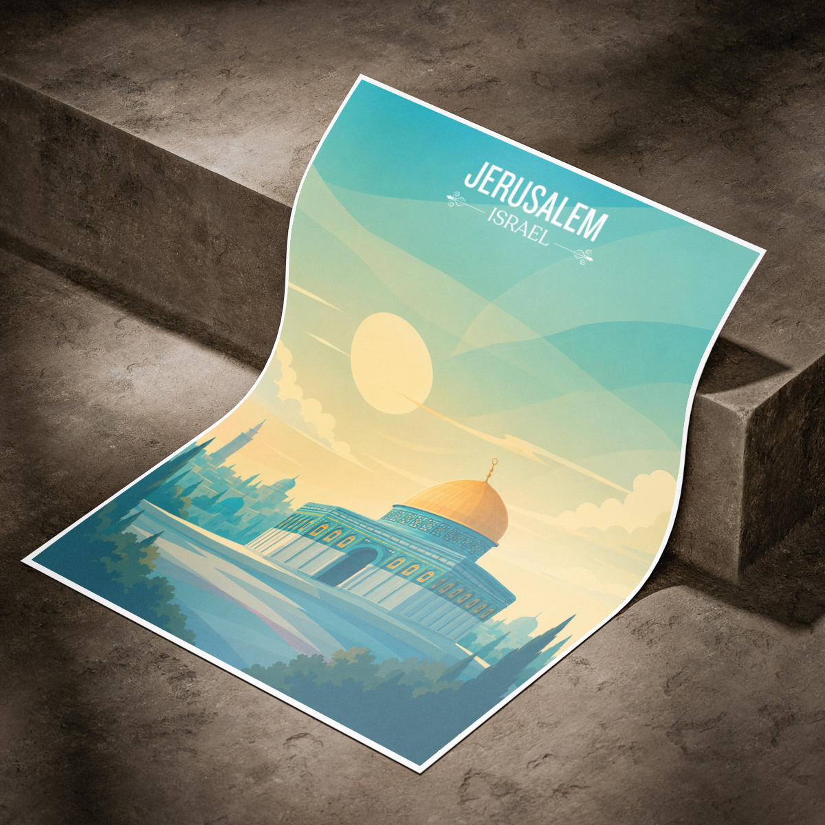 Bayt al-Maqdis - Israel - Travel Art Wall Deco Poster - Art Print - Travel Art Poster