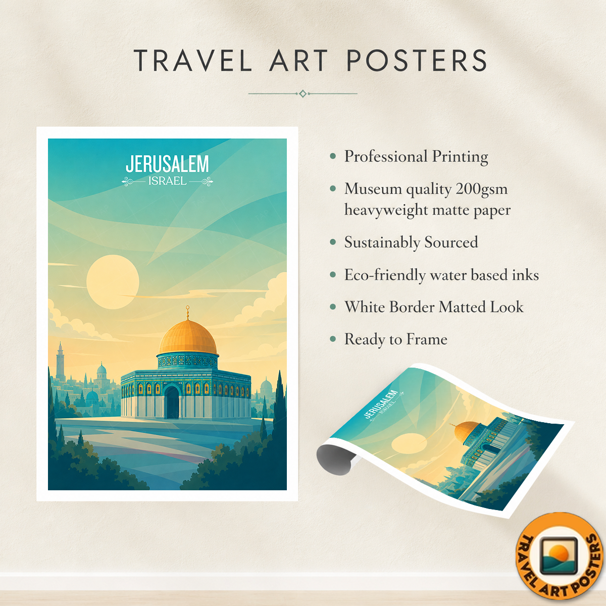 Bayt al-Maqdis - Israel - Travel Art Wall Deco Poster - Art Print - Travel Art Poster
