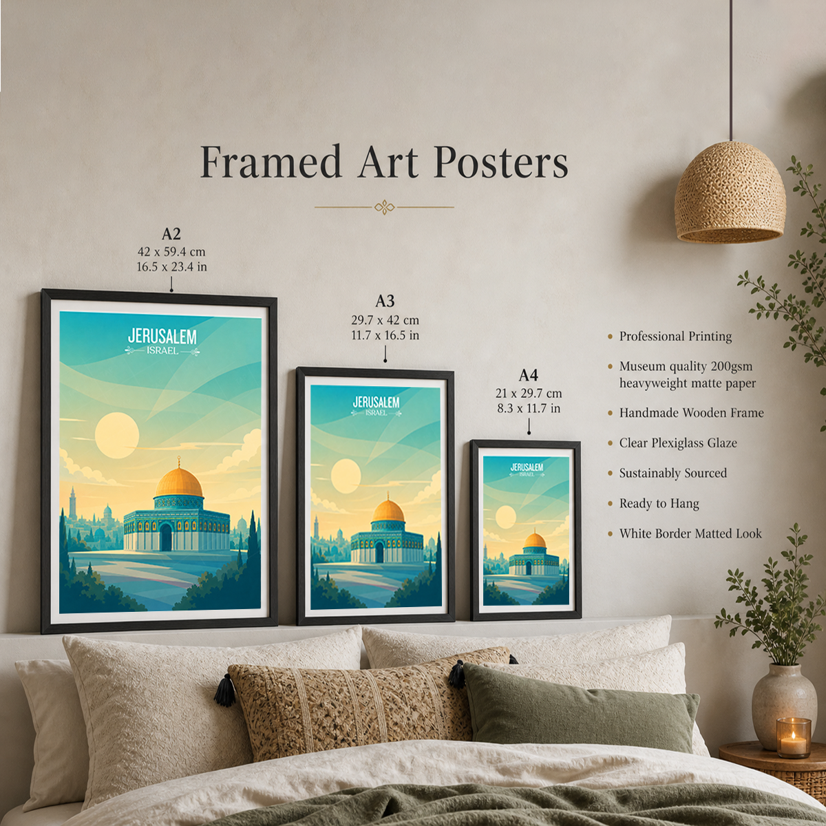 Bayt al-Maqdis - Israel - Travel Art Wall Deco Poster - Art Print - Travel Art Poster