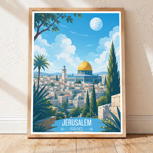 Yerushalayim - Israel - Travel Art Wall Deco Poster - Art Print - Travel Art Poster