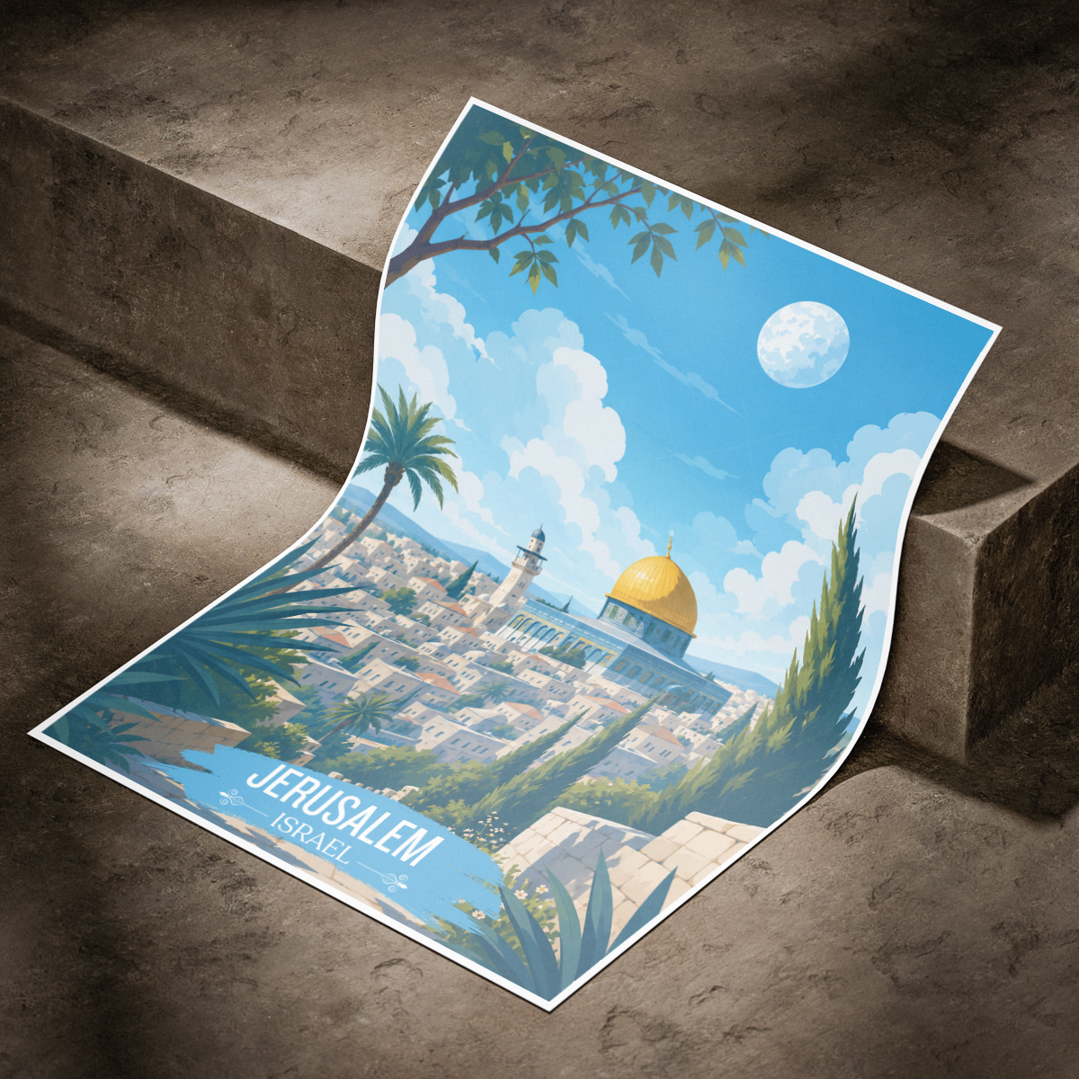 Yerushalayim - Israel - Travel Art Wall Deco Poster - Art Print - Travel Art Poster