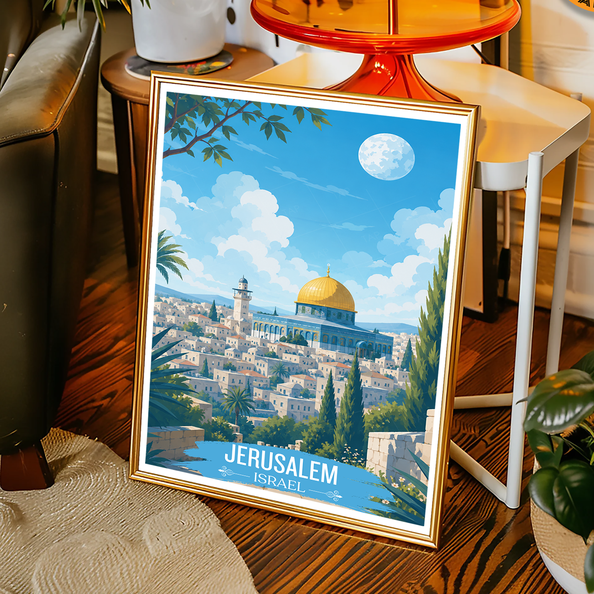 Yerushalayim - Israel - Travel Art Wall Deco Poster - Art Print - Travel Art Poster