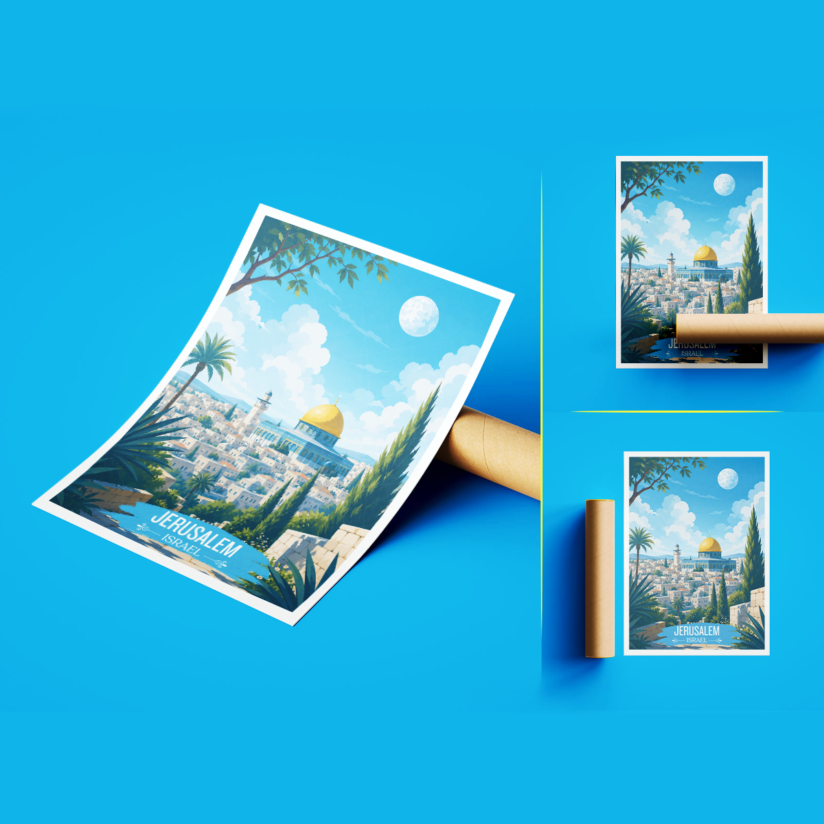 Yerushalayim - Israel - Travel Art Wall Deco Poster - Art Print - Travel Art Poster