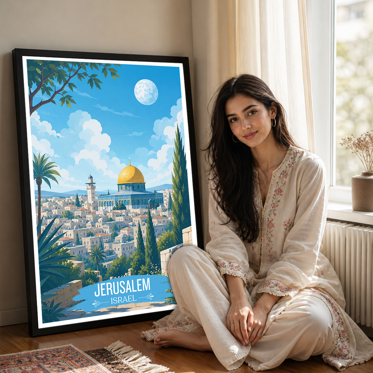 Yerushalayim - Israel - Travel Art Wall Deco Poster - Art Print - Travel Art Poster