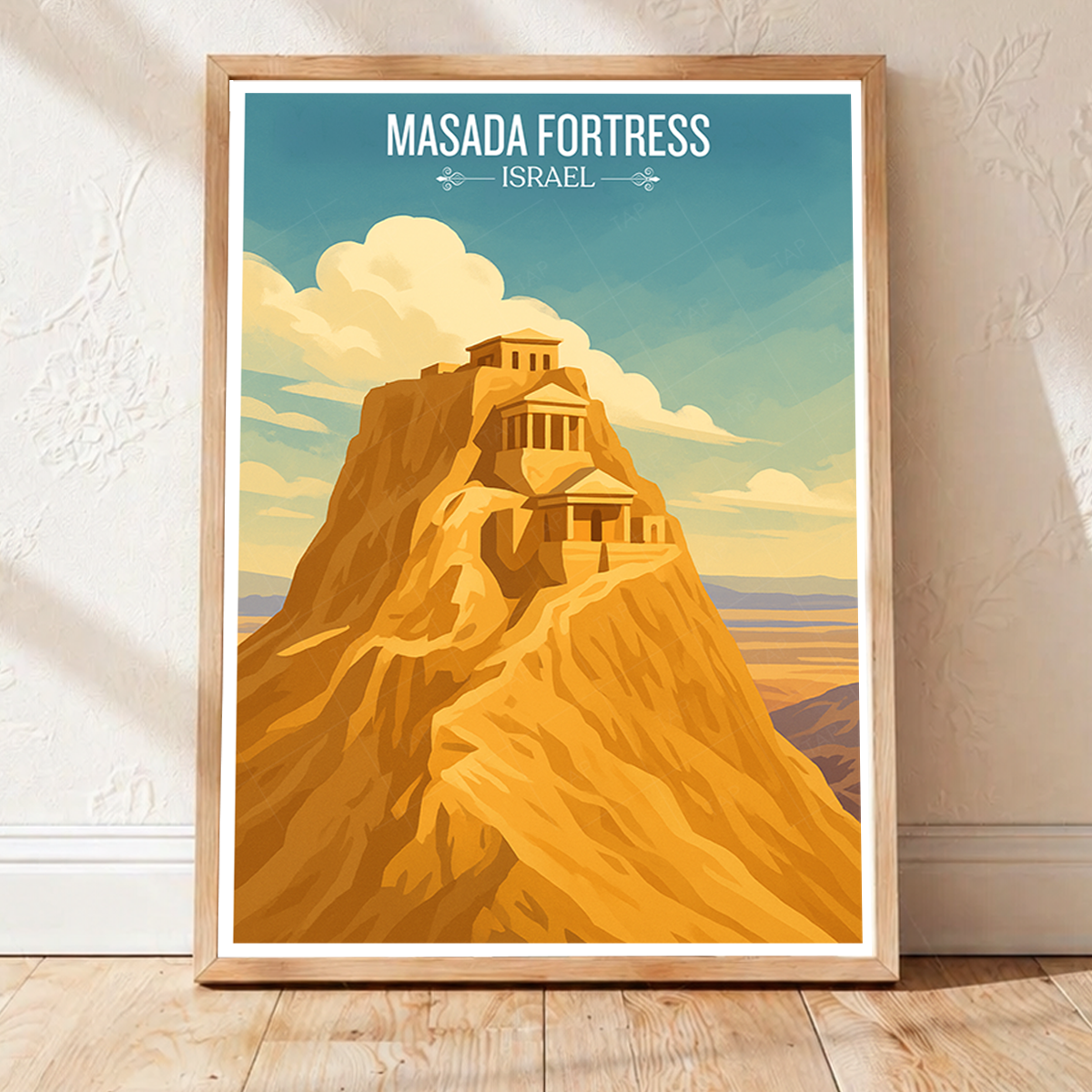 Masada Fortress - Israel - Travel Art Wall Deco Poster - Art Print - Travel Art Poster