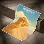 Masada Fortress - Israel - Travel Art Wall Deco Poster - Art Print - Travel Art Poster