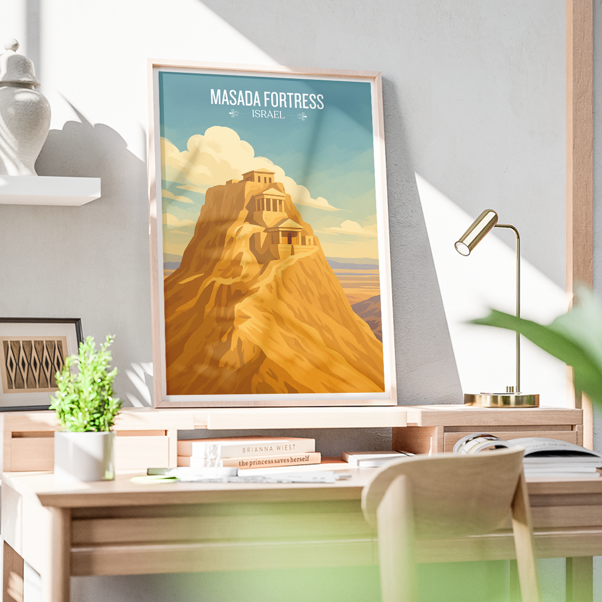Masada Fortress - Israel - Travel Art Wall Deco Poster - Art Print - Travel Art Poster