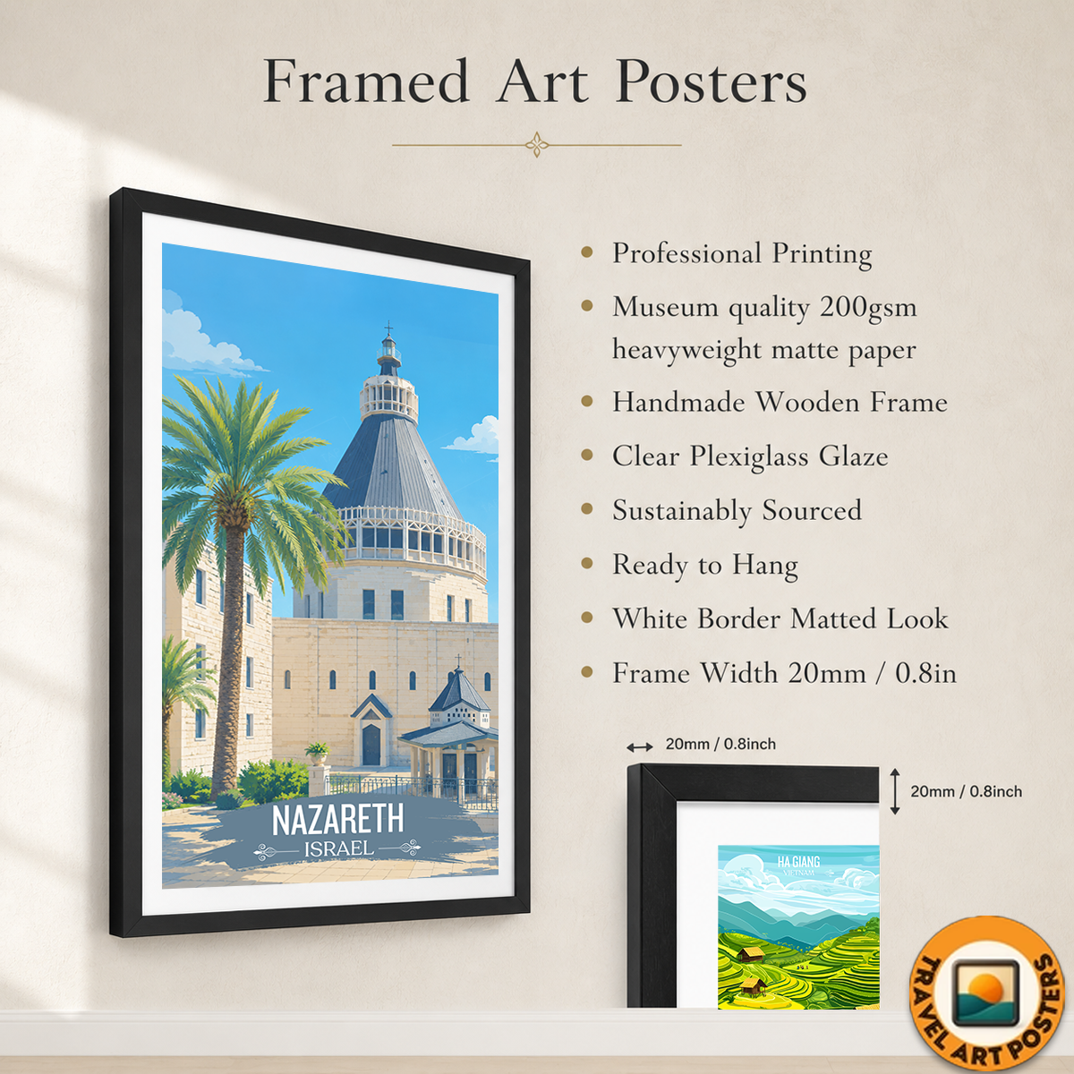Nazareth - Israel - Travel Art Wall Deco Poster - Art Print - Travel Art Poster
