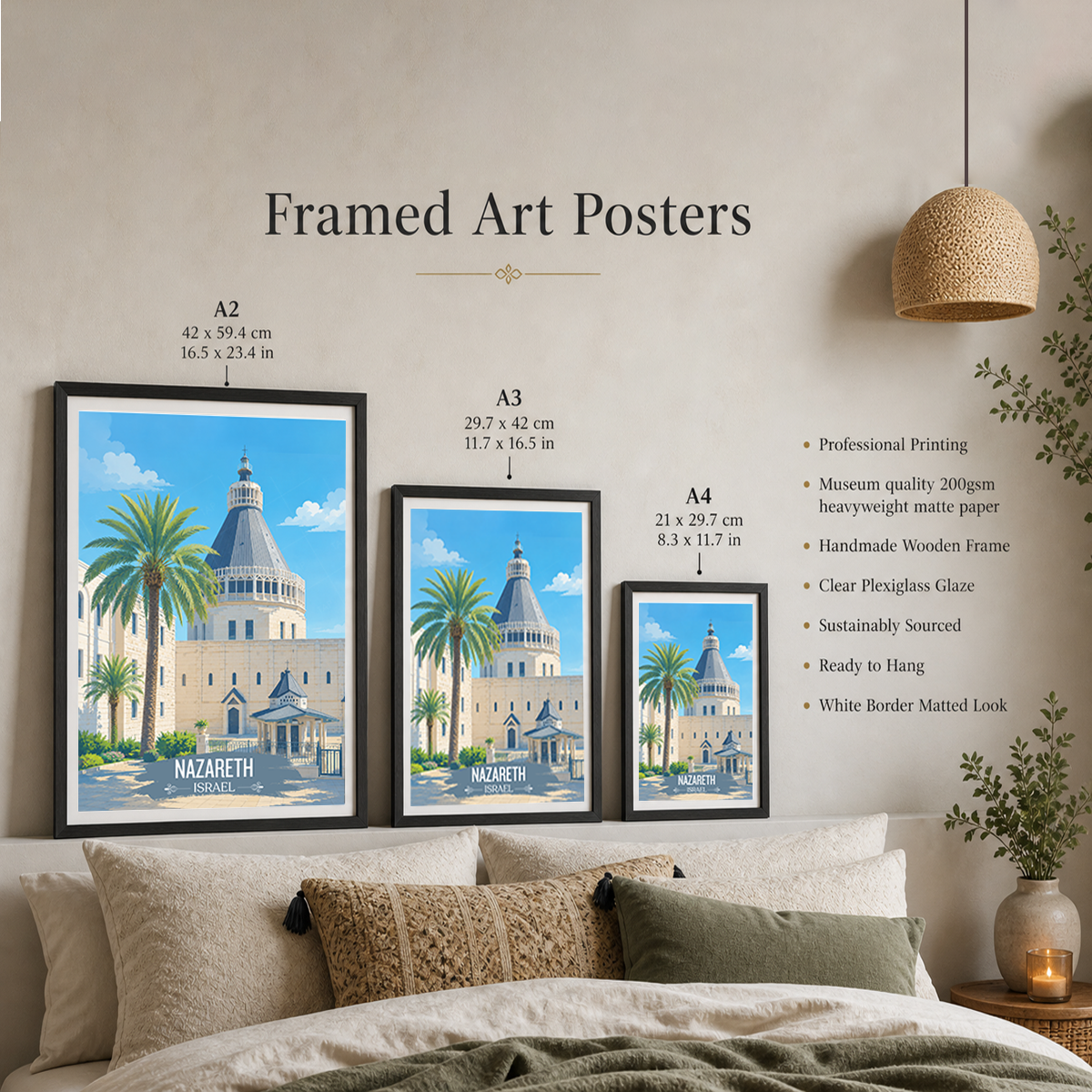 Nazareth - Israel - Travel Art Wall Deco Poster - Art Print - Travel Art Poster