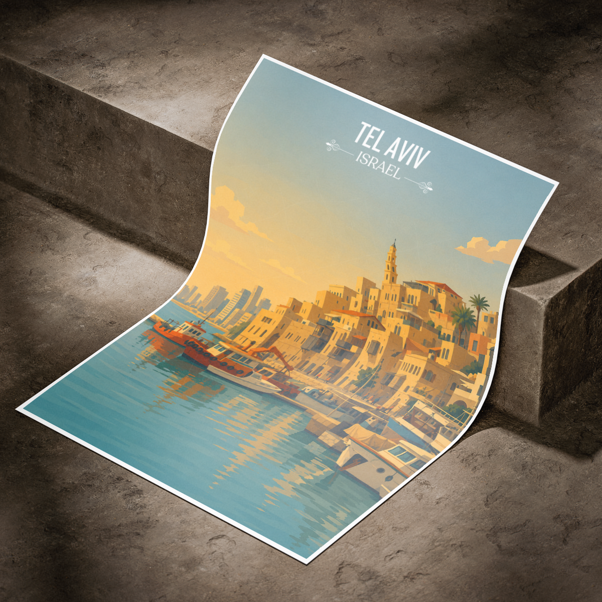 Tel Aviv - Israel - Travel Art Wall Deco Poster - Art Print - Travel Art Poster