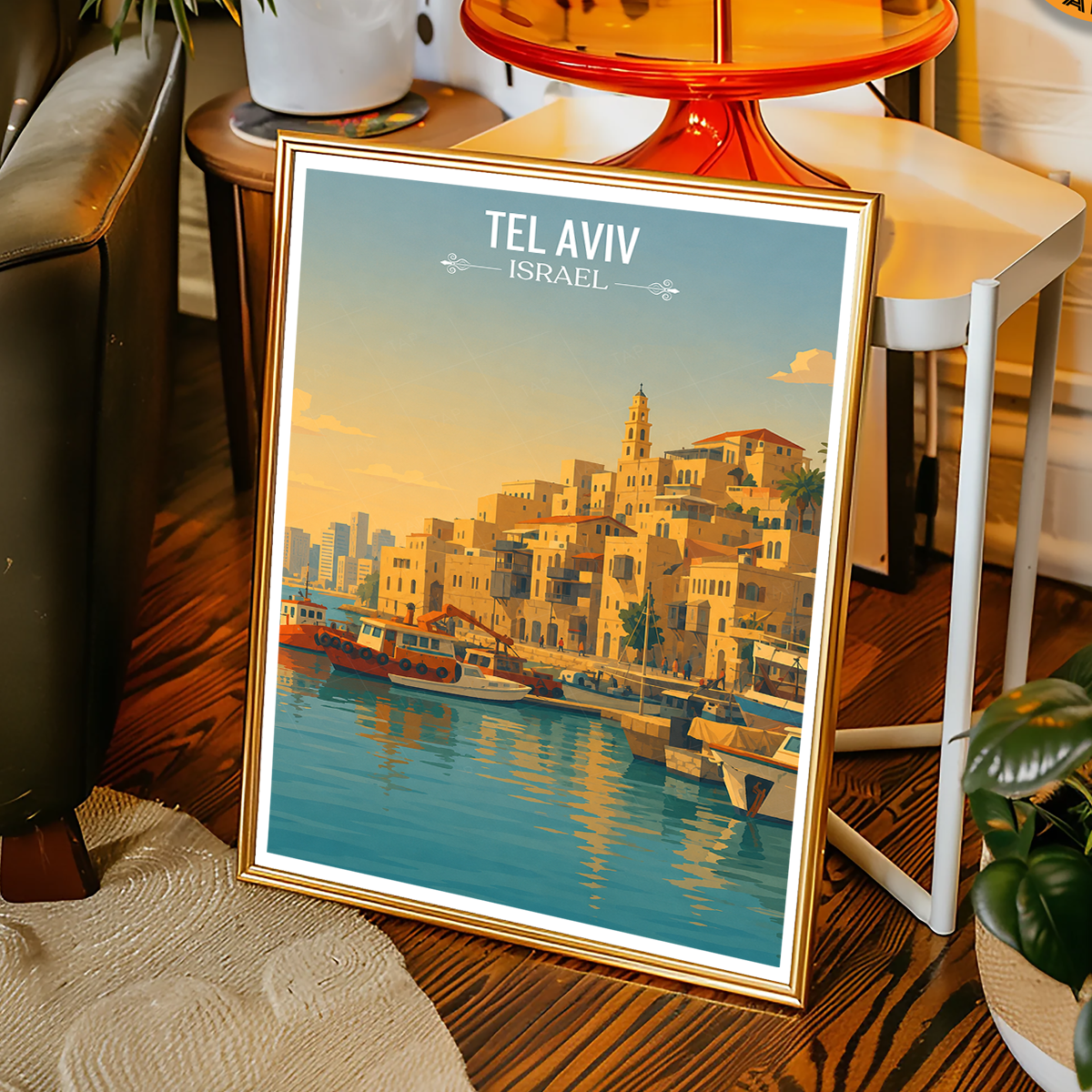 Tel Aviv - Israel - Travel Art Wall Deco Poster - Art Print - Travel Art Poster