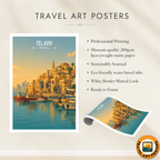 Tel Aviv - Israel - Travel Art Wall Deco Poster - Art Print - Travel Art Poster