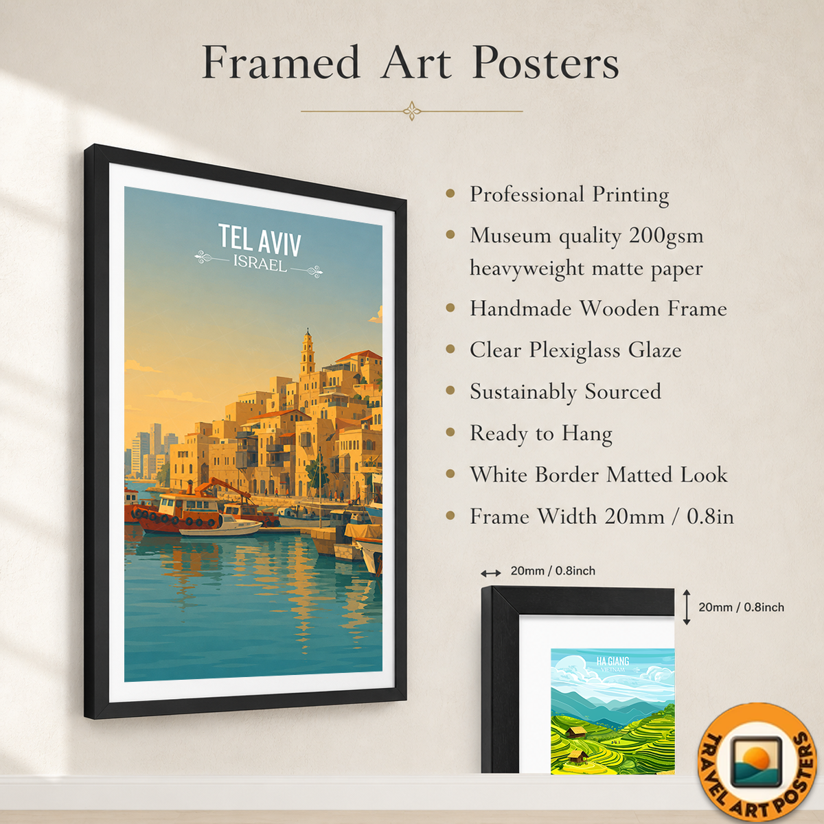 Tel Aviv - Israel - Travel Art Wall Deco Poster - Art Print - Travel Art Poster