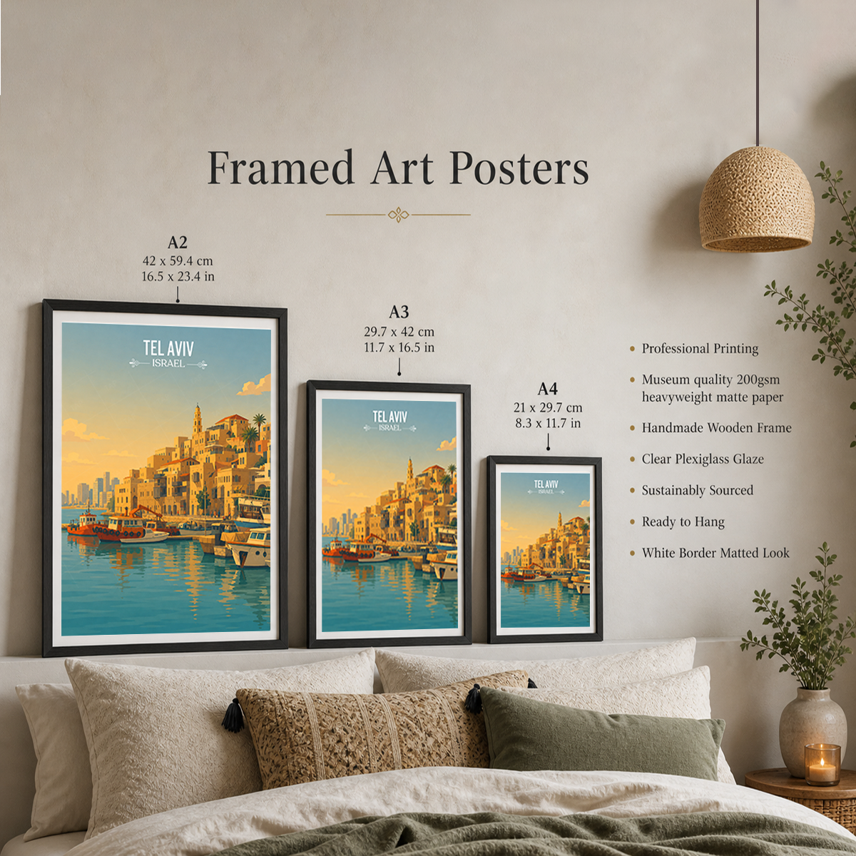 Tel Aviv - Israel - Travel Art Wall Deco Poster - Art Print - Travel Art Poster