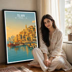 Tel Aviv - Israel - Travel Art Wall Deco Poster - Art Print - Travel Art Poster