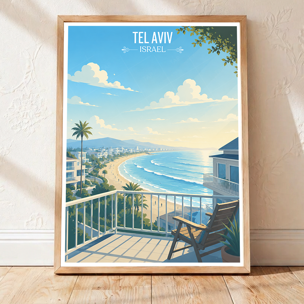 Tel-Abib - Israel - Travel Art Wall Deco Poster - Art Print - Travel Art Poster