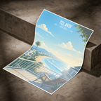 Tel-Abib - Israel - Travel Art Wall Deco Poster - Art Print - Travel Art Poster