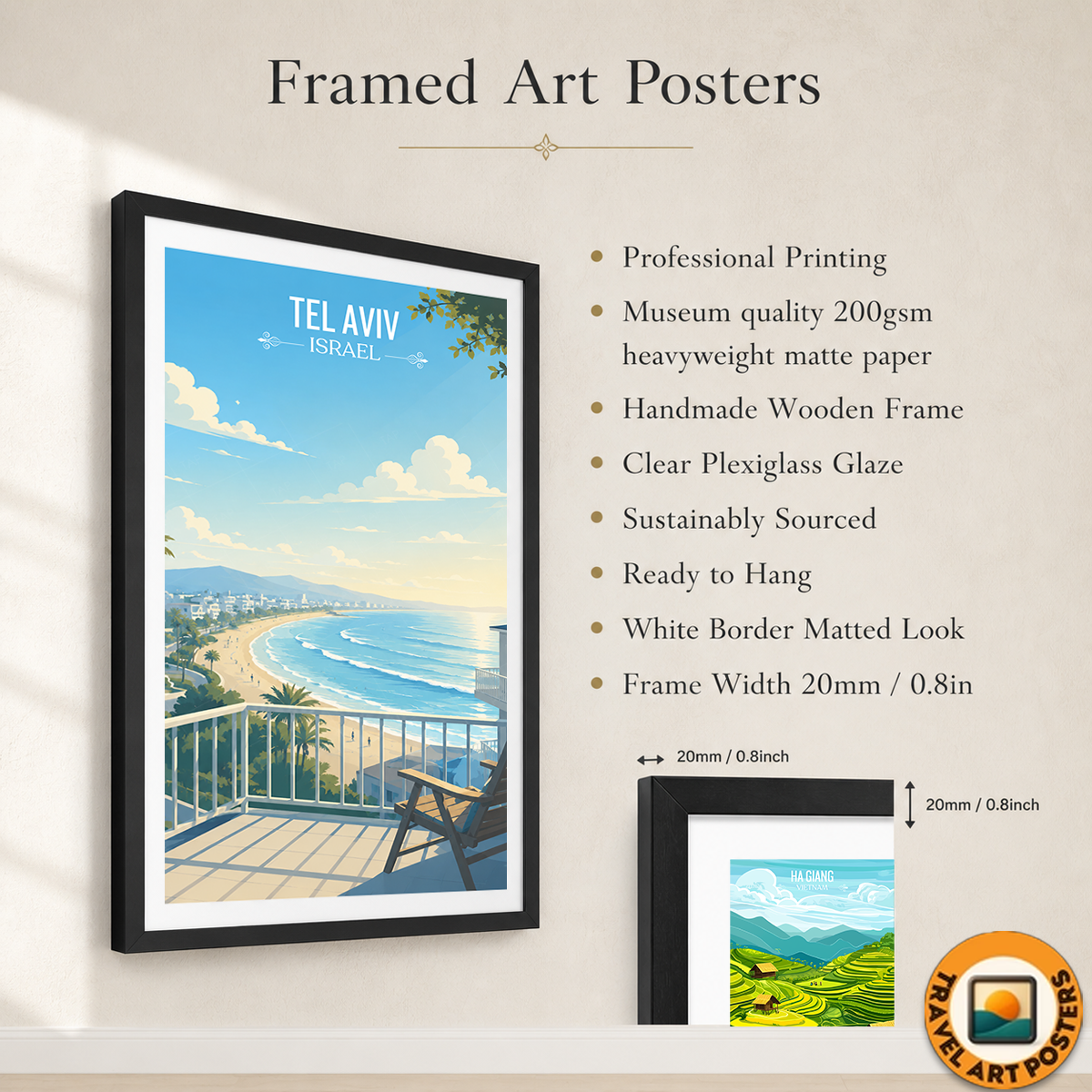 Tel-Abib - Israel - Travel Art Wall Deco Poster - Art Print - Travel Art Poster