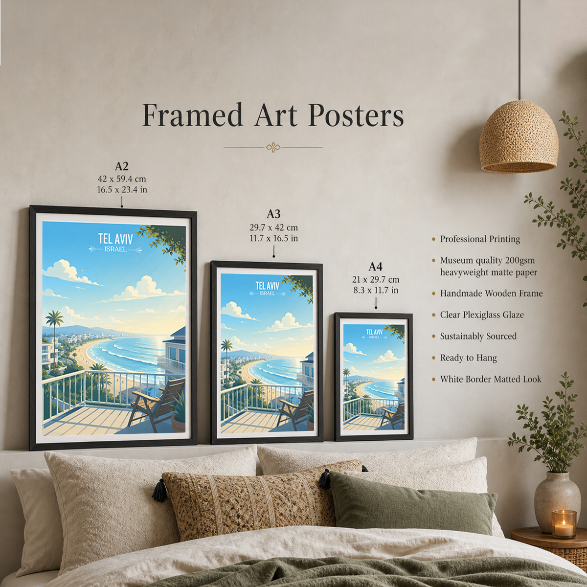 Tel-Abib - Israel - Travel Art Wall Deco Poster - Art Print - Travel Art Poster