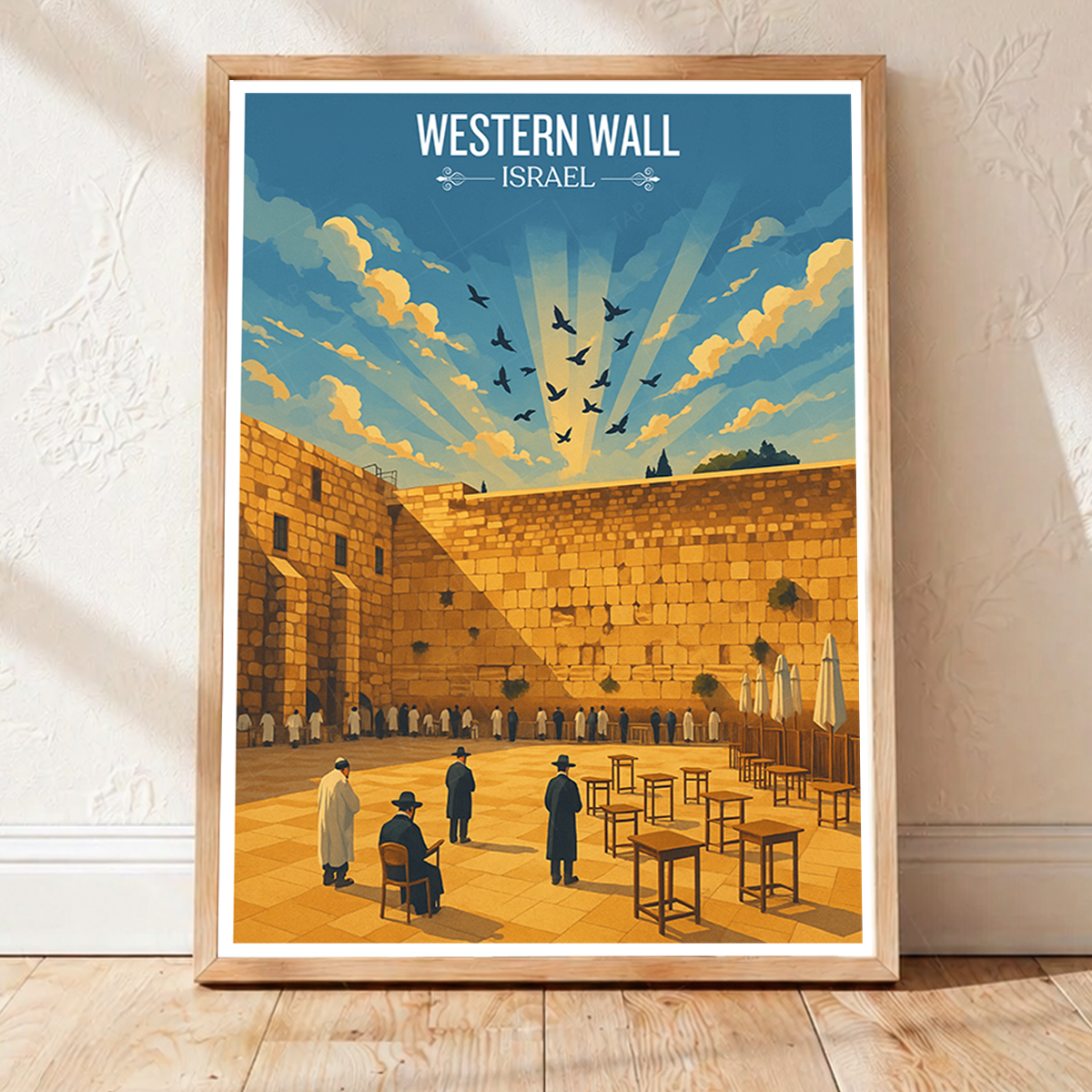 Western Wall - Israel - Travel Art Wall Deco Poster - Art Print - Travel Art Poster