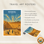 Western Wall - Israel - Travel Art Wall Deco Poster - Art Print - Travel Art Poster
