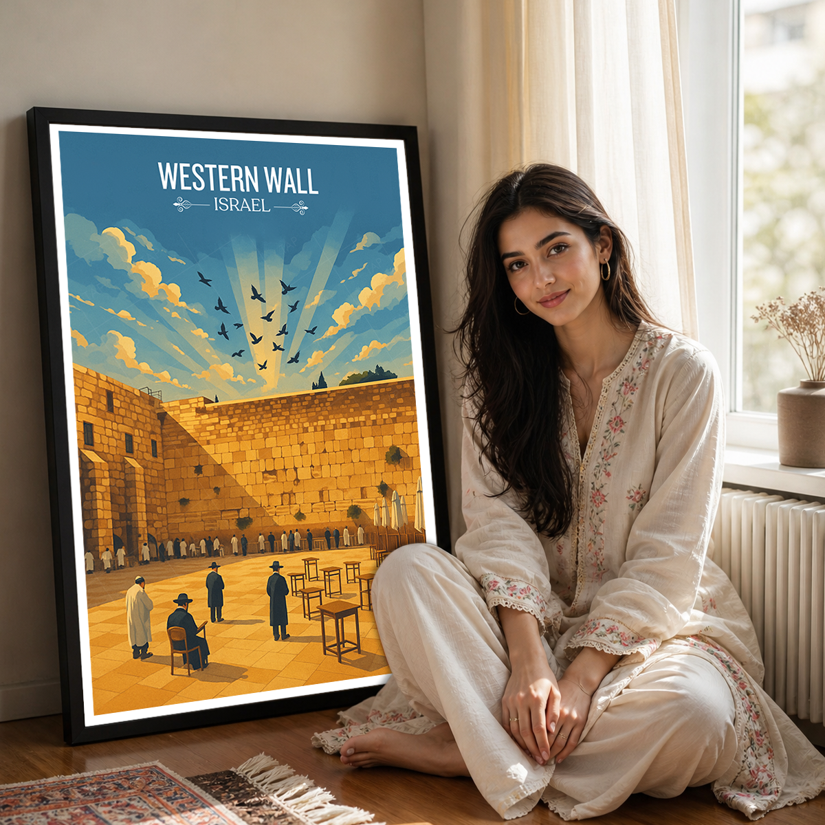 Western Wall - Israel - Travel Art Wall Deco Poster - Art Print - Travel Art Poster