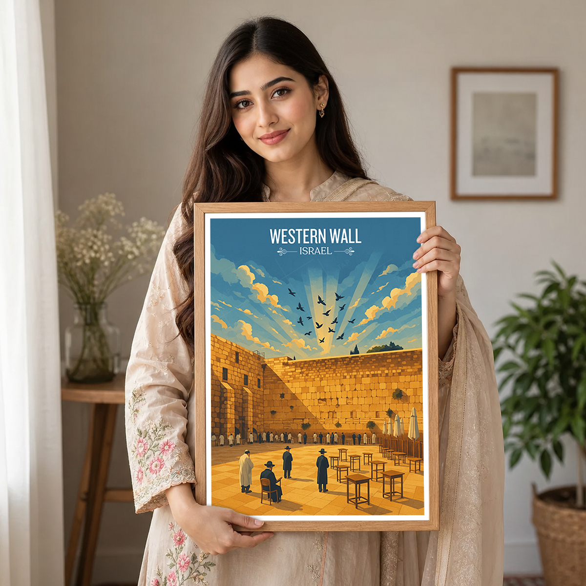 Western Wall - Israel - Travel Art Wall Deco Poster - Art Print - Travel Art Poster