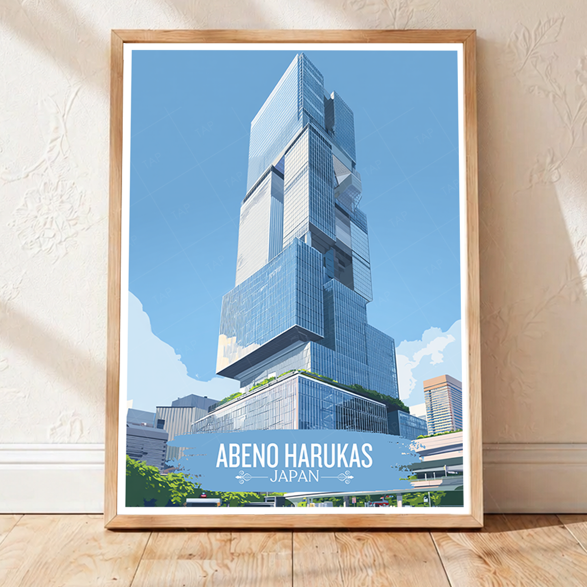 Abeno Harukas - Japan - Travel Art Wall Deco Poster - Art Print - Travel Art Poster