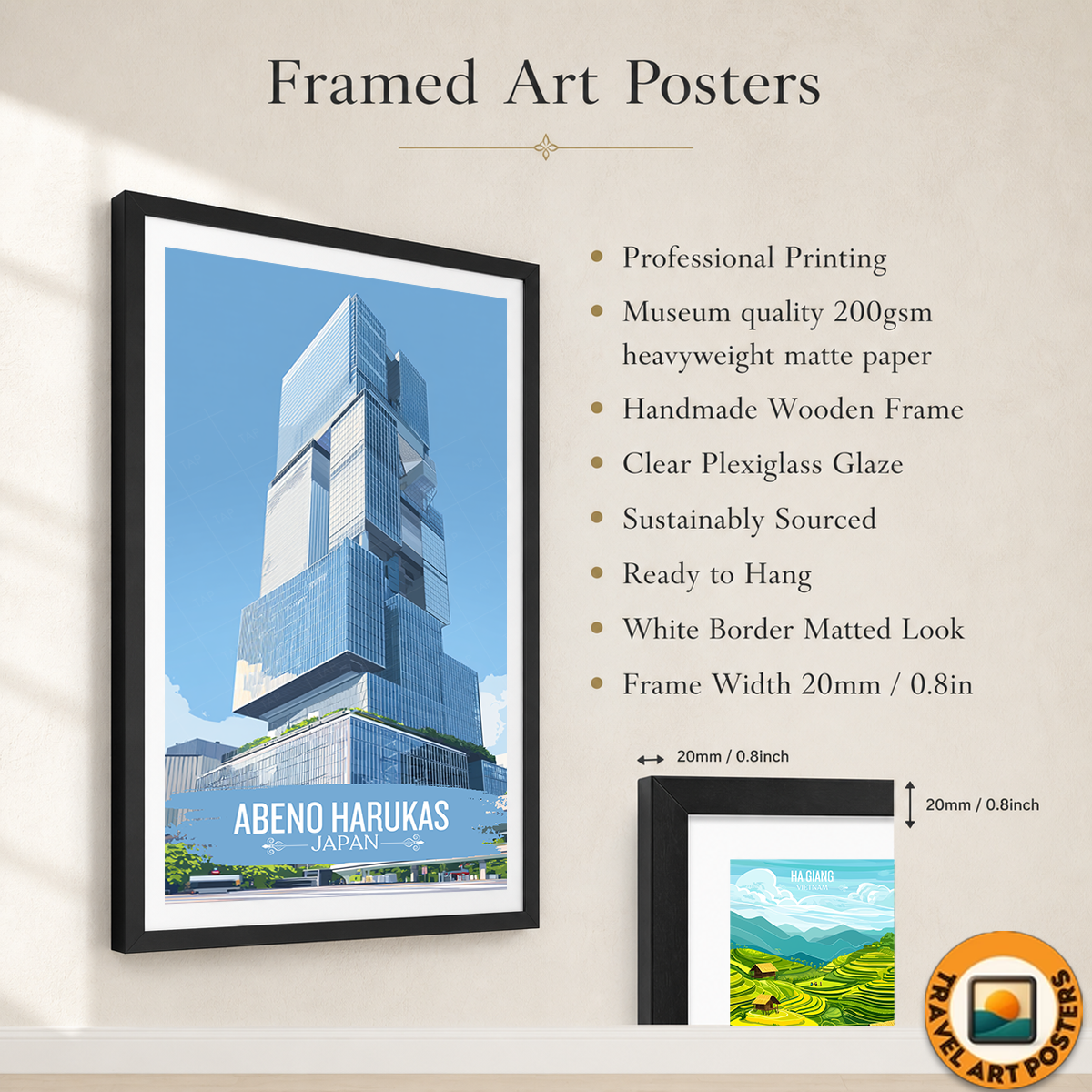 Abeno Harukas - Japan - Travel Art Wall Deco Poster - Art Print - Travel Art Poster