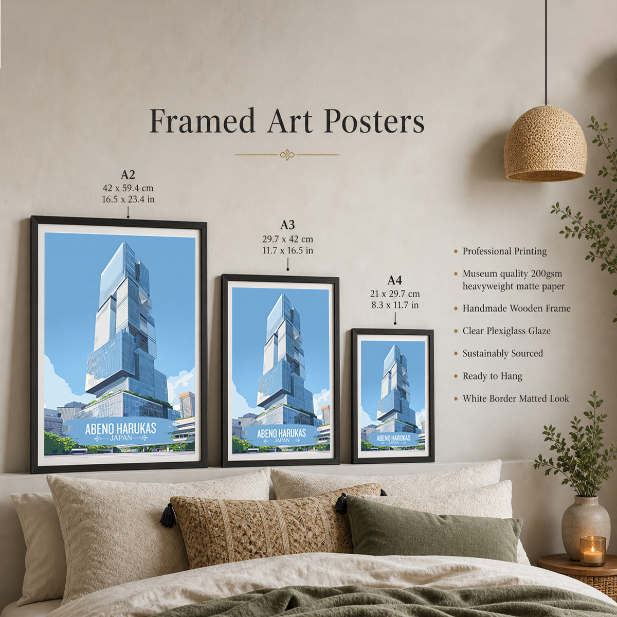 Abeno Harukas - Japan - Travel Art Wall Deco Poster - Art Print - Travel Art Poster