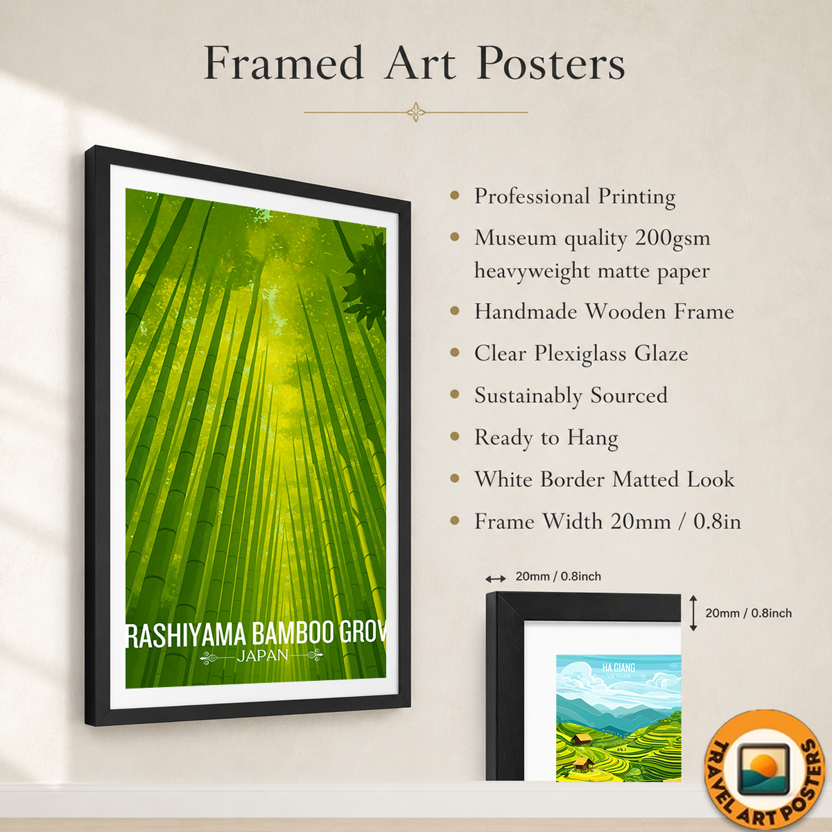 Arshiyama Bamboo Grove - Japan - Travel Art Wall Deco Poster - Art Print - Travel Art Poster