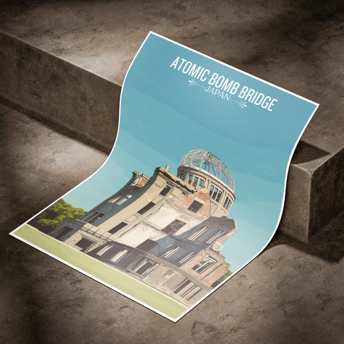 Atomic Bomb Dome - Japan - Travel Art Wall Deco Poster - Art Print - Travel Art Poster